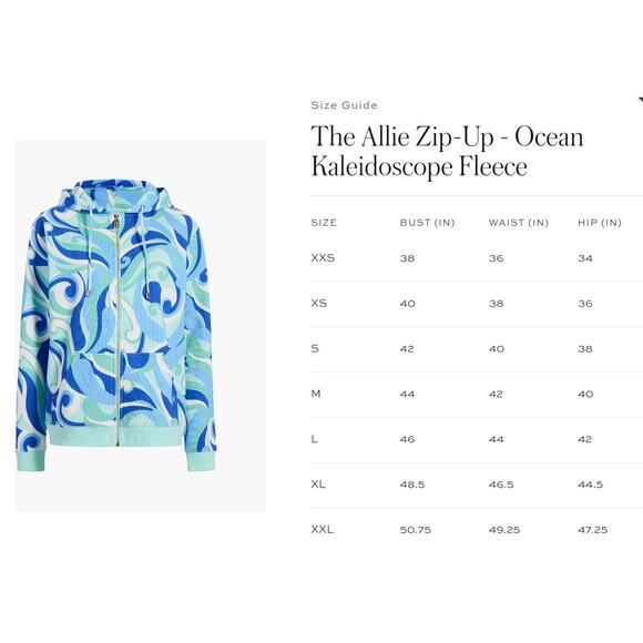 NWT Hill House The Allie Zip-Up Light Weight Jacket Sz. M Ocean Kaleidoscope - Picture 11 of 11